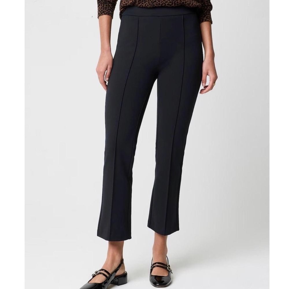 NWT J Crew Ponte Crop Flare Pull On Pants Black High Rise BY574 Sz 4 Work Career